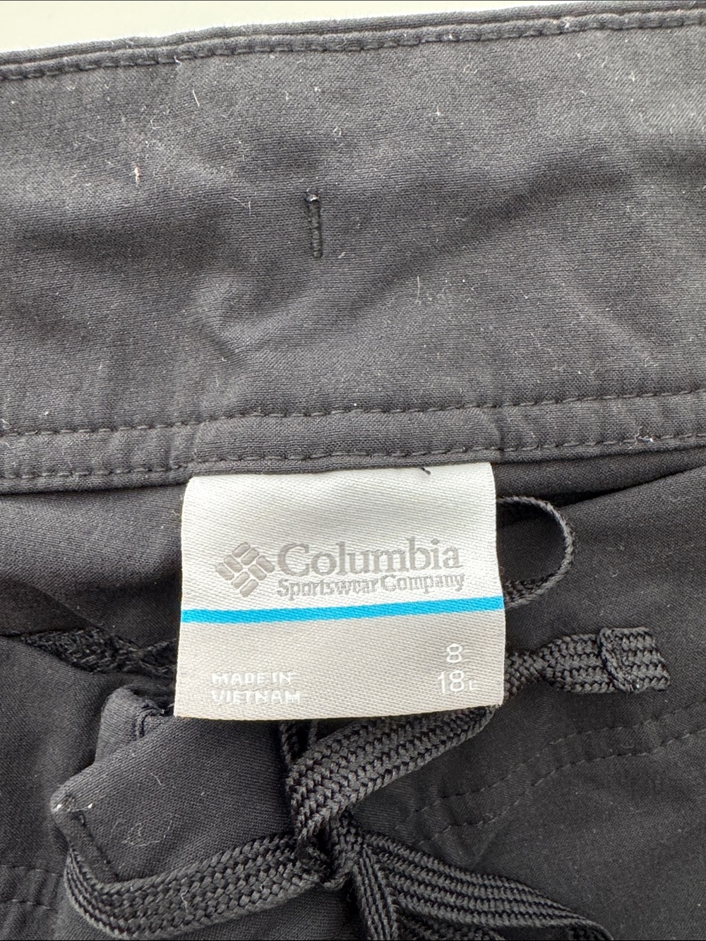 Columbia Black Short capris 18 inch- size 8